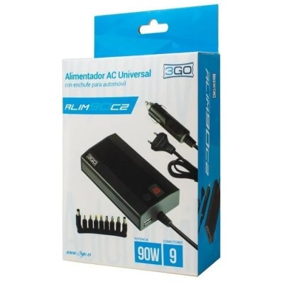 Cargador de Portátil 3GO Alim90C2/ 90W/ Manual/ 9 Conectores/