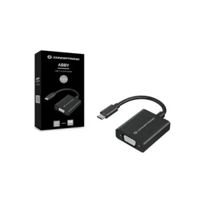 ADAPTADOR USB-C MACHO A VGA HEMBRA 1080P CONCEPTRONIC ABBY05B