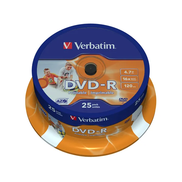 DVD-R Verbatim Imprimible 16X/ Tarrina-25uds