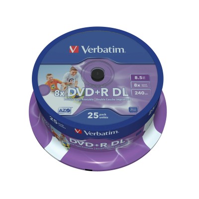 DVD+R Doble Capa Verbatim 8X/ Tarrina-25uds