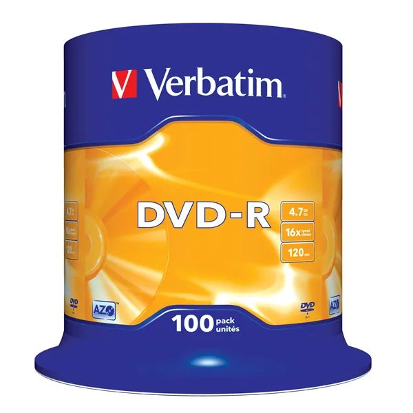 DVD-R Verbatim Advanced AZO 16X/ Tarrina-100uds