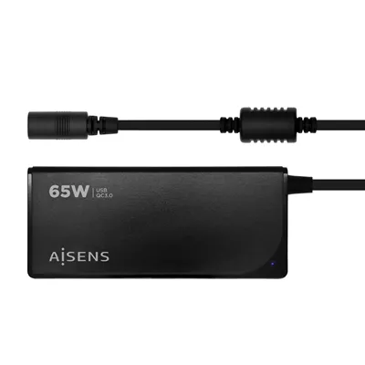 Cargador de Portátil Aisens ASLC-65WAUTO-BK/ 65W/ Automático/ 9