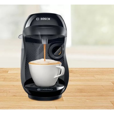 Cafetera de Cápsulas Bosch Tassimo Happy/ Negra/ Incluye