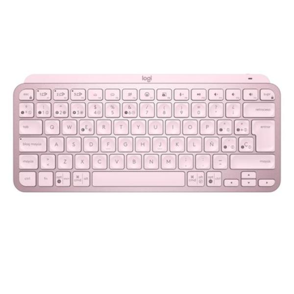 Teclado Logitech Bluetooth Mx Keys Mini Iluminado Compacto Recargable Usb-c Color Rosa 920-010813