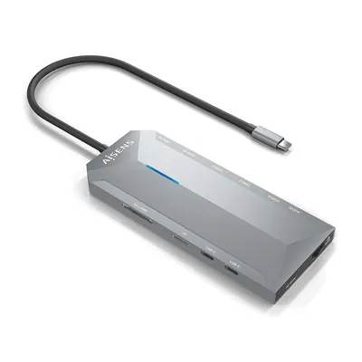 Docking USB Tipo-C Aisens ASUC-12P005-GR/ 2xHDMI/ 3xUSB/ 2xUSB