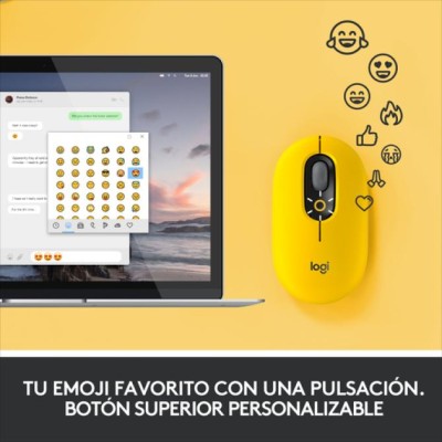 Mouse Logitech Pop Con Emoji Color Blast Yellow P/n:910-006546