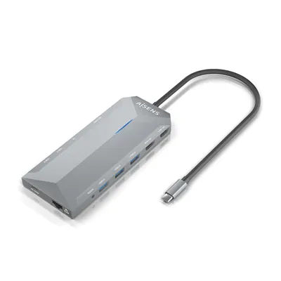 Docking USB Tipo-C Aisens ASUC-12P005-GR/ 2xHDMI/ 3xUSB/ 2xUSB