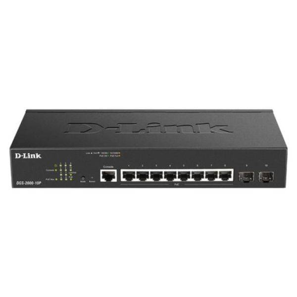 Switch Gestionable D-link L2/l3 Dgs-2000-10p 8p Giga Poe (65w) + 2p Sfp