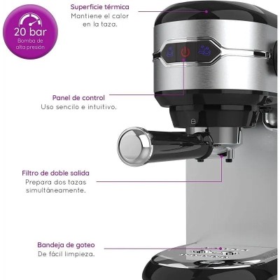 Cafetera Expreso Grunkel CAFPRESOH-20/ 1450W/ 20 Bares