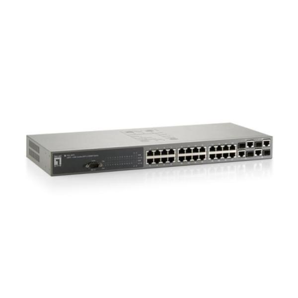 Switch Level One Gestionable L2 24p 10/100 + 4p Gigabit Combo