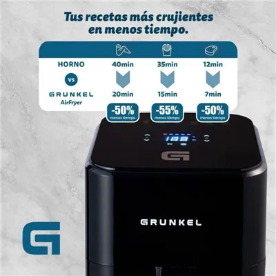 Freidora por Aire / Sin Aceite Grunkel Black Easy Fryer/ 1200W/