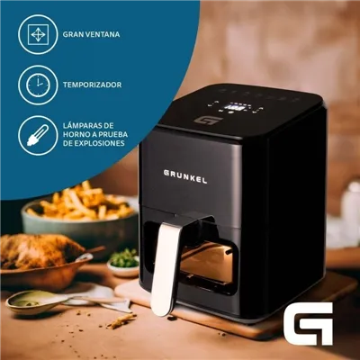 Freidora por Aire / Sin Aceite Grunkel Black Easy Fryer/ 1200W/