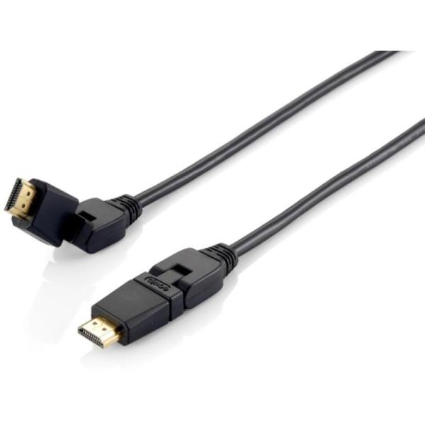 Cable Hdmi Equip Hdmi 2.0 High Speed Con Ethernet 1m Conector Pivotante 180º 119361