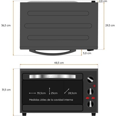 Horno de Sobremesa Grunkel HR-28N RM/ 1600W/ Capacidad 28L