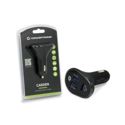 Cargador De Coche Conceptronic Carden06b 3 Puertos Usb A ( 2 P