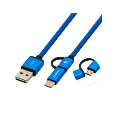 Coolbox cable multiUSB micro/c azul