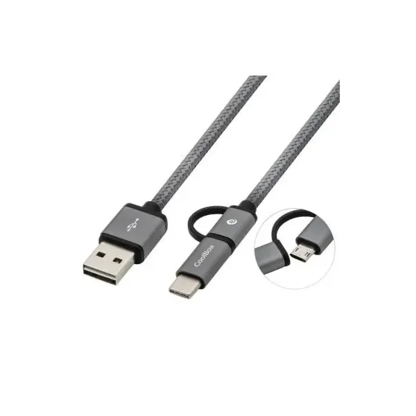 Coolbox cable multiUSB micro/c gris