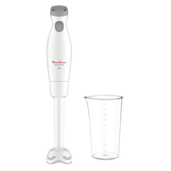 Batidora De Mano Moulinex Easychef Dd45a1 Color Blanco 450w 2 Velocidades Cuchillas Zelkrom Vaso 800ml