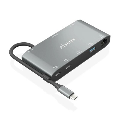 Docking USB Tipo-C Aisens ASUC-8P010-GR/ 1xHDMI/ 1xVGA/ 2xUSB/