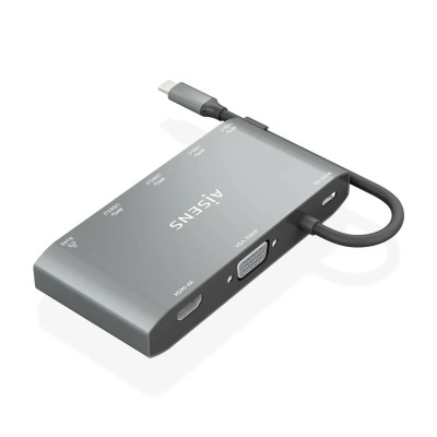 Docking USB Tipo-C Aisens ASUC-8P010-GR/ 1xHDMI/ 1xVGA/ 2xUSB/