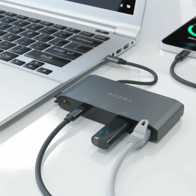 Docking USB Tipo-C Aisens ASUC-8P010-GR/ 1xHDMI/ 1xVGA/ 2xUSB/