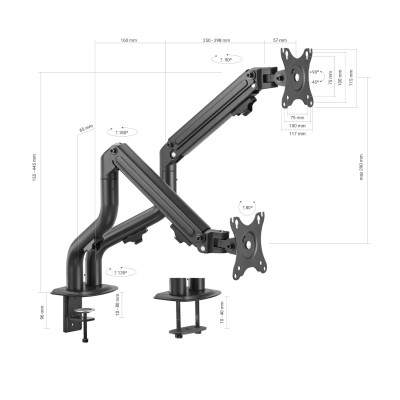 AISENS Soporte de Mesa ECO Contrapeso Giratorio e Inclinable