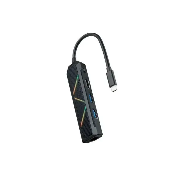Docking USB Tipo-C Nanocable 10.16.0501/ 2xUSB/ 1xUSB Tipo-C PD/ 1xHDMI/ 1xRJ45/ Negro