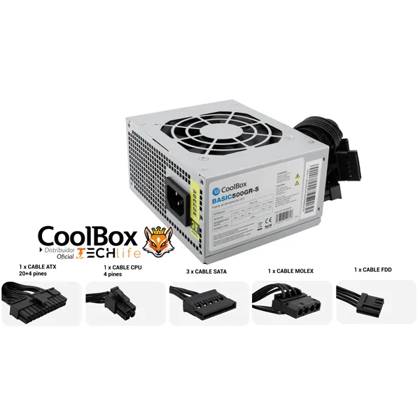 CoolBox 500GR-S Fuente Alimentación SFX ATX 500W 20+4pin