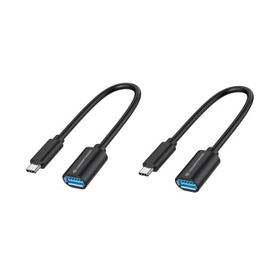 Adaptador Usb-c Macho A Usb-a Hembra Otg 0.2m Pack 2 Unidades