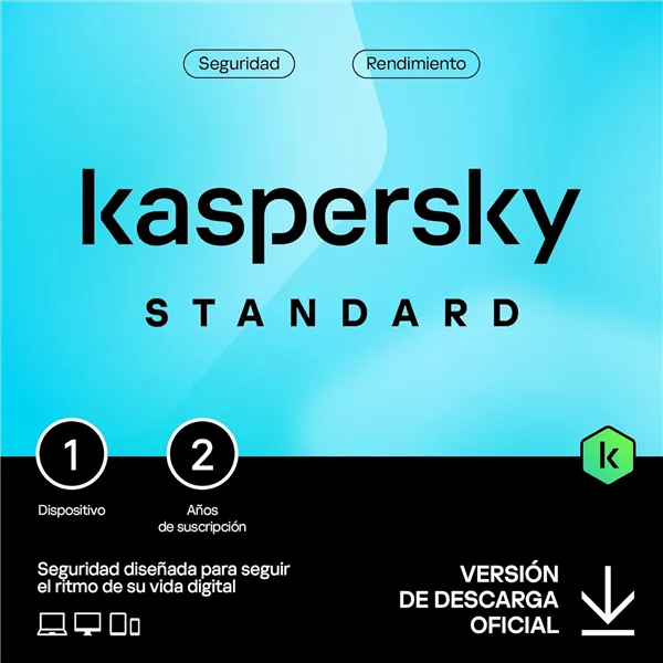 Kaspersky Standard Antivirus 2024 | 1 Dispositivos | 2 años | Descarga/email