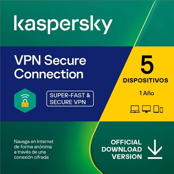 Kaspersky VPN Secure Connection 2024 Protege tu dirección IP | 5 Dispositivos PC/MAC/Android/iOS | 1 año