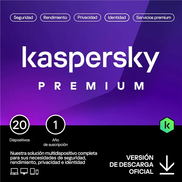 Kaspersky Premium Total Security 2024 | 20 Dispositivos | 1 año | Descarga/email