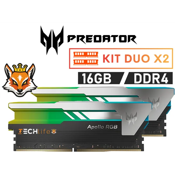 Acer Predator Apollo RGB KIT 16GB DDR4 a 3600MHz CL18 1.35v (2x8GB)