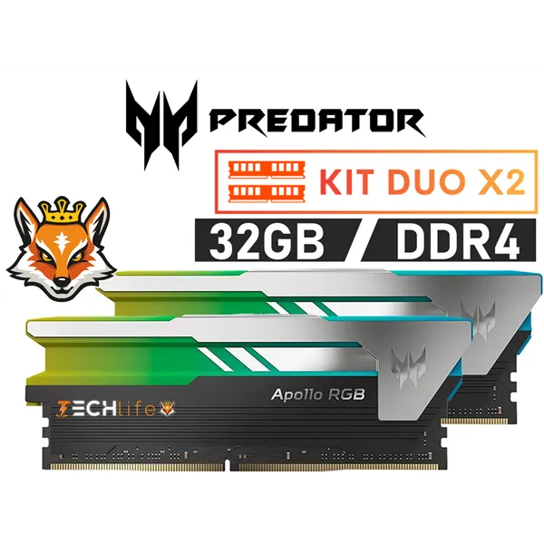 Acer Predator Apollo RGB KIT 32GB DDR4 a 3600MHz CL18 1.35v (2x16GB)