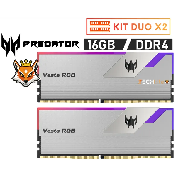 Acer Predator Vesta RGB KIT 16GB DDR4 a 3600MHz CL14 1.45v (2x8GB)