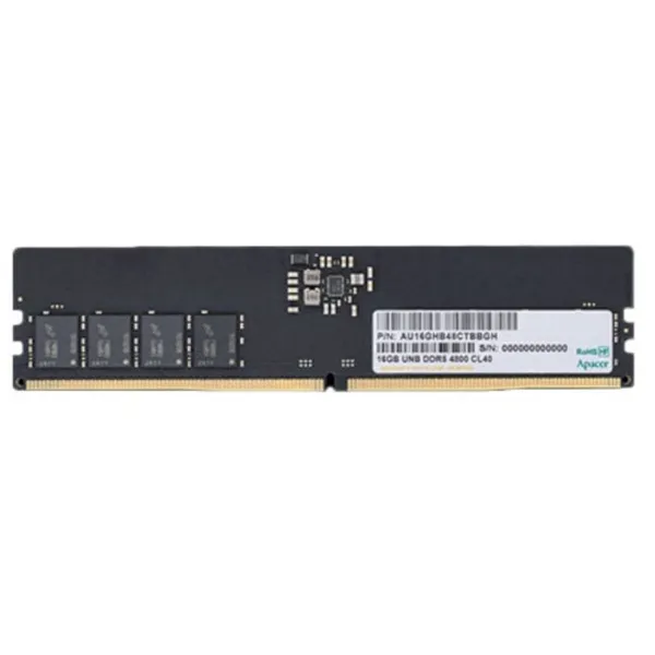 Memoria RAM Apacer AU16GHB48CTBBGH 16GB/ DDR5/ 4800MHz/ 1.1V/ CL40/ DIMM