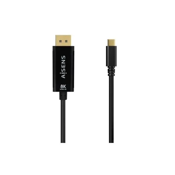 Cable Conversor Aisens A109-0688/ USB Tipo-C Macho - DisplayPort Macho/ 80cm/ Negro