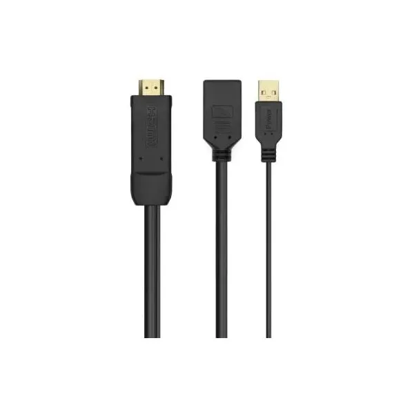 Cable Conversor 4K Aisens A122-0642/ HDMI Macho - DisplayPort Hembra - USB Macho/ 10cm + 10cm/ Negro