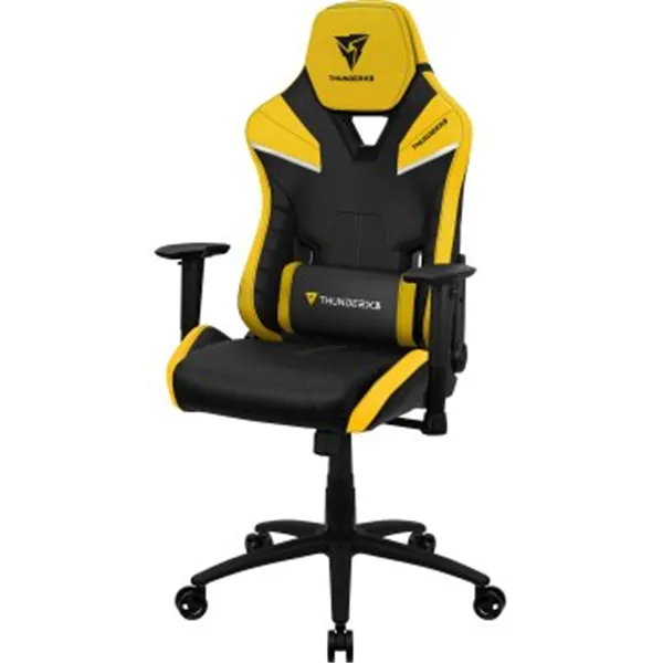 Silla Gamer Thunderx3 Tc5 Diseño Gaming Profesional Negra Con Detalles En Amarillo Sistema Air Repos