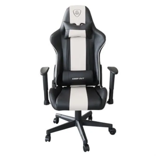 Silla Gamer Pro Keep Out Xspro-racing Black Detalle Blanco T Reposabrazos 2d Cojin Lumbar Y Cervical