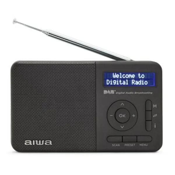 Radio Digital Con Altavoz Aiwa Rd-40dab/bk 50 Memorias Reloj Digital Altavoz 2" Bateria 3.7v 2000mah Color Negro