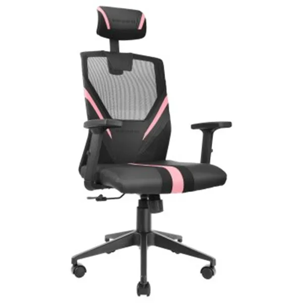 Silla Ergonomica Mars Gaming Mgc-ergo Negra Con Detalles En Rosa Respaldo En Malla Transpirable Ajus