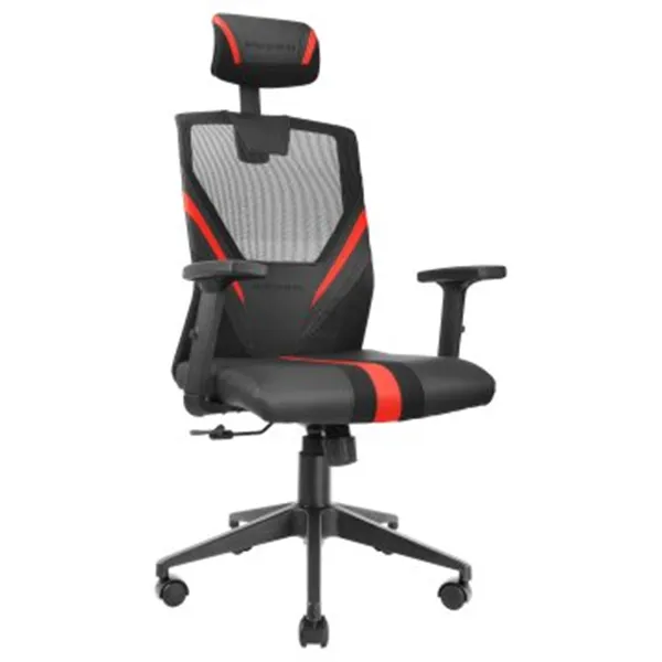 Silla Ergonomica Mars Gaming Mgc-ergo Negra Con Detalles En Rojo Respaldo En Malla Transpirable Ajus