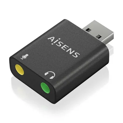 Tarjeta de Sonido Aisens A106-0768/ USB Macho - 2xJack 3.5