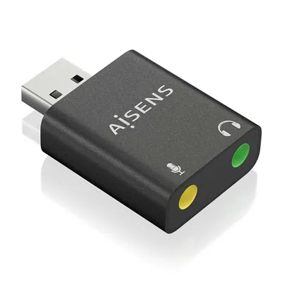 Tarjeta de Sonido Aisens A106-0768/ USB Macho - 2xJack 3.5