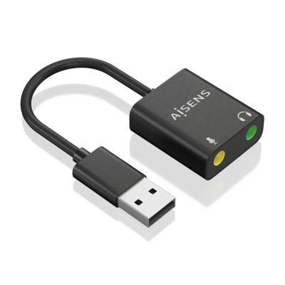 Tarjeta de Sonido Aisens A106-0769/ USB Macho - 2xJack 3.5