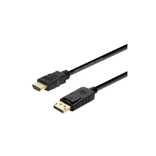 Cable Conversor Aisens A125-0364/ DisplayPort Macho - HDMI Macho/ 2m/ Negro