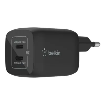 Cargador De Pared Belkin Wch013vfbk Doble Usb-c Gan Boost