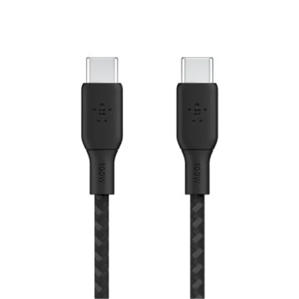 Cable Belkin Cab014bt2mbk Usb-c A Usb-c Boost Charge 2m 100w Doble Tranzado Negro