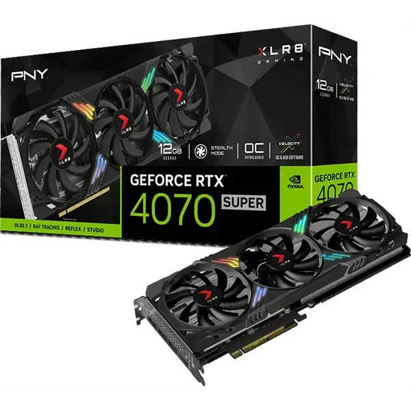 PNY GeForce RTX 4070 SUPER 12GB XLR8 Gaming Verto Epic-X RGB Triple Fan GDDR6X